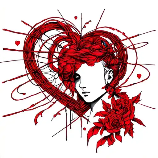 red string theory of love tattoo design idea