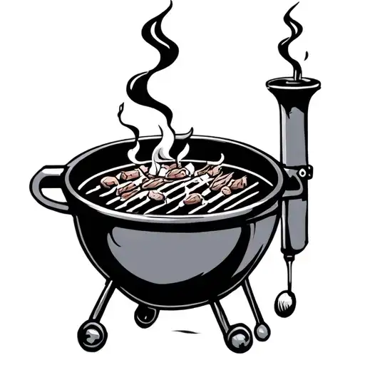 BBQ smoker withcross tattoo design idea