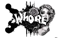 whore slut BBC only tattoo design idea