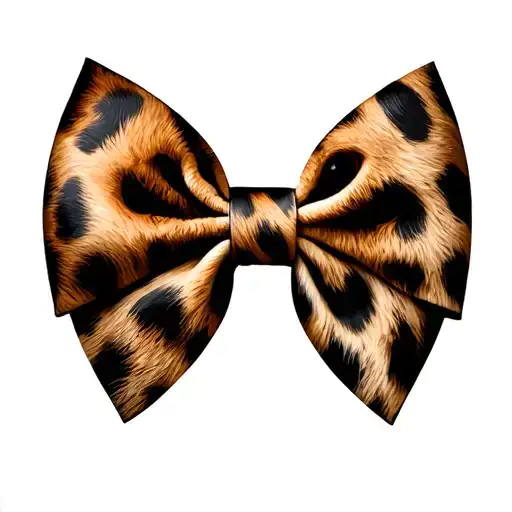 cheetah print bow tattoo design idea
