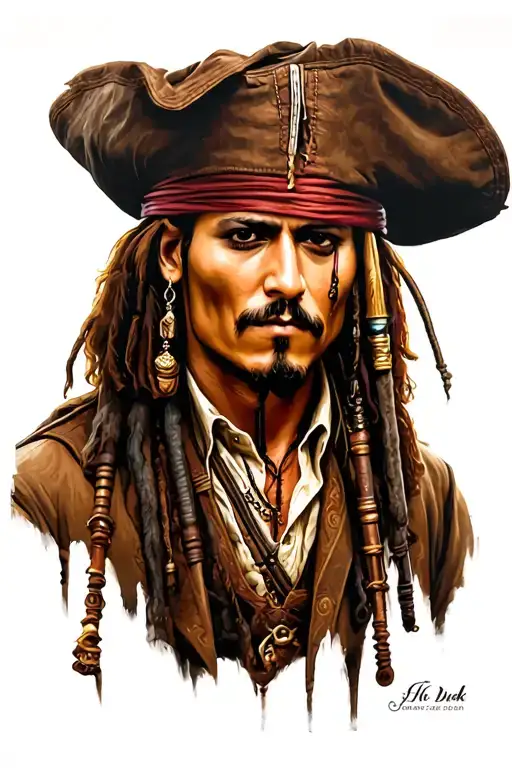 Johnny Depp as jack sparrow tattoo design idea