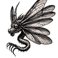 steampunk dragon fly,full body tattoo design idea