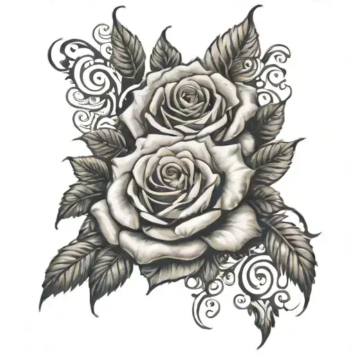 roses with tribals and Bible scripture   tattoo design idea