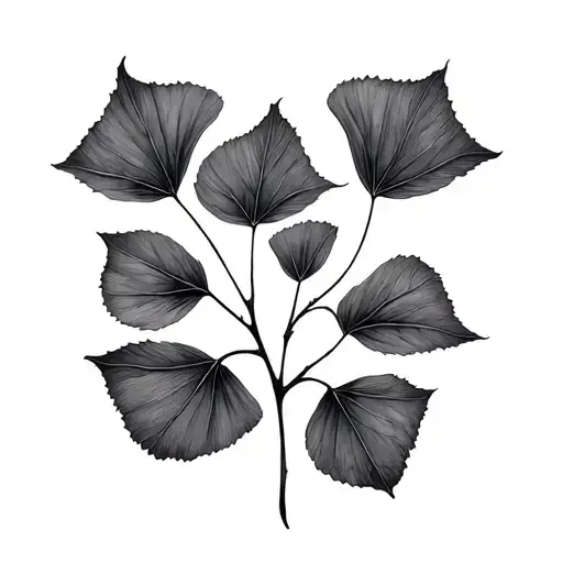 feuille ginko leaves falling simple tattoo design idea
