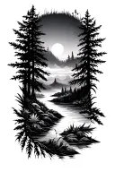abstract outdoorsy nature designs tattoo design idea