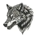 Angry Wolf tattoo design idea
