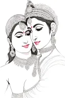 Radha Krishna tattoo design idea