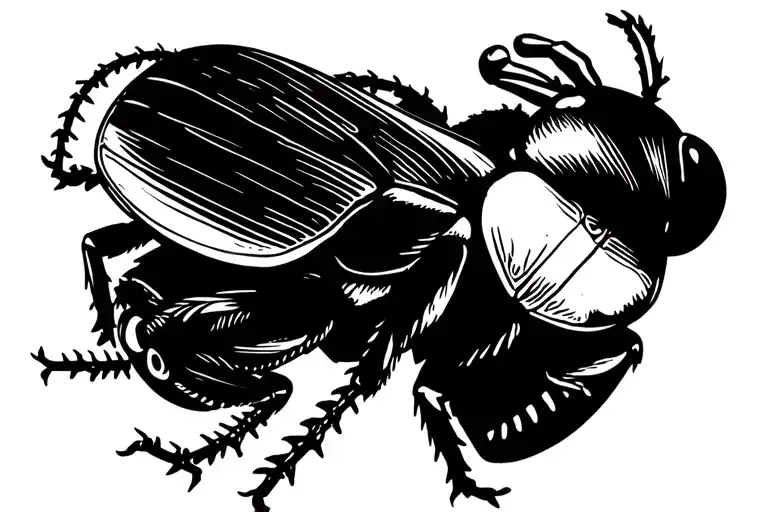 A beetle in a roller coaster tattoo design idea