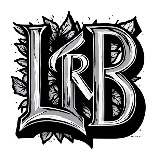 combine letter L R And D with love tattoo design idea