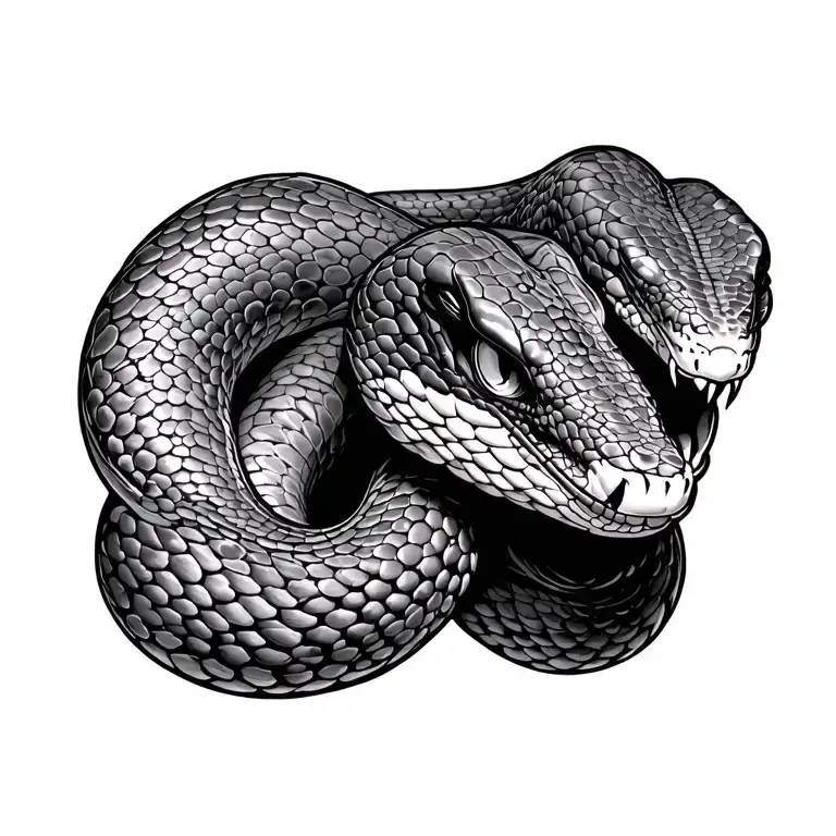 I want you to believe me a unique tatto of a snake but full body like Strangerhuman tattoo design idea