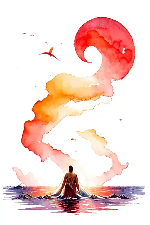 Egyptians drowning in red sea Moses Biblical Reference and Refernece tattoo design idea