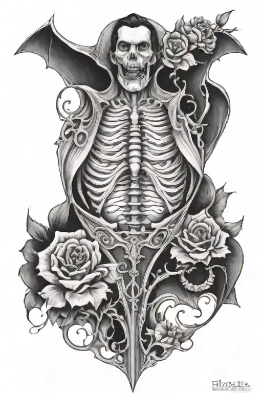 Dracula sternum tattoo tattoo design idea