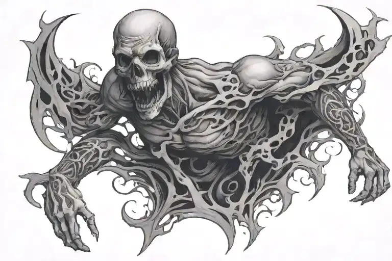 the man was swallowed by the abyss tattoo design idea