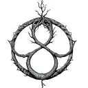 Ouroboros and Yggdrasil tattoo design idea