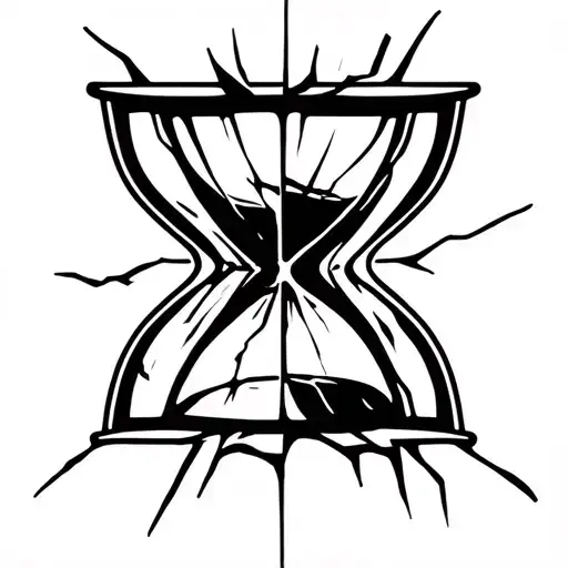 broken hourglass filled tattoo design idea