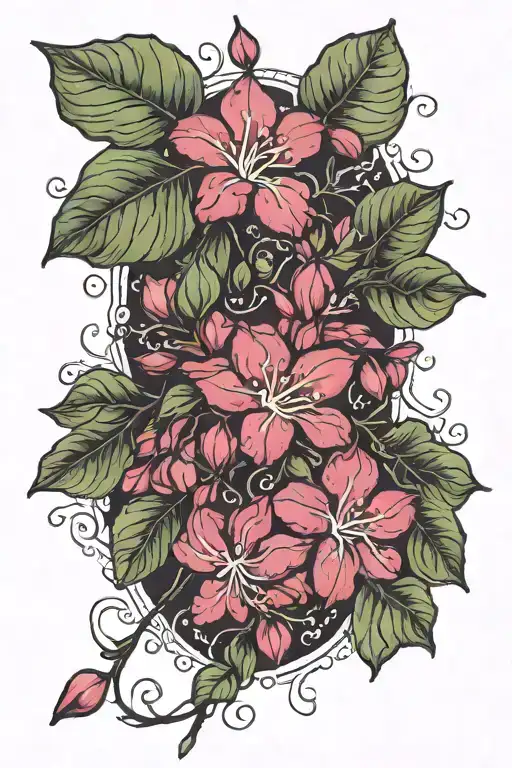 bougainvillea blooming vine tattoo design idea