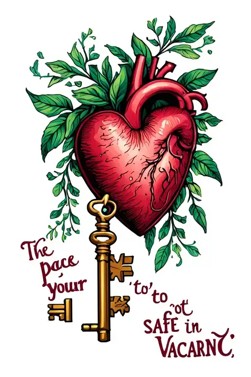 The key to your heart Opens up a place l'm not safe inI got locked away in it's vacanceWaking up to all of your faces tattoo design idea