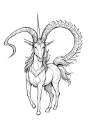 Zodiac sign Sagittarius and Capricorn as a zodiac sign tattoo design idea