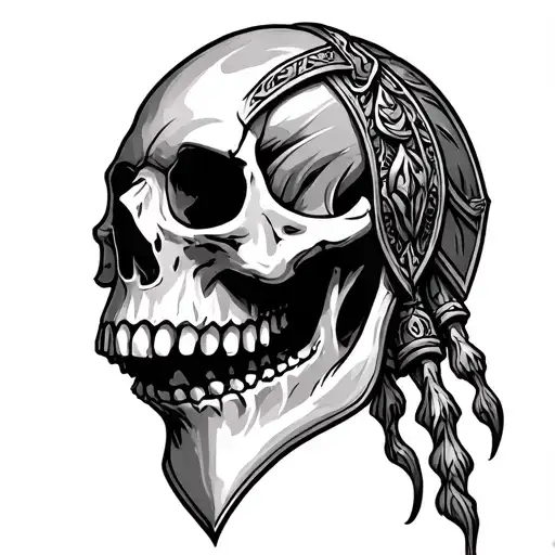 viking skull tattoo design idea