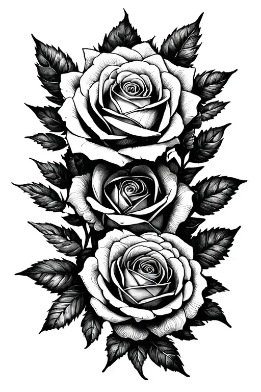 roses coming from mandala tattoo design idea