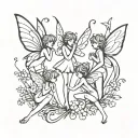 tiny fairies tattoo design idea