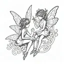 tiny fairies tattoo design idea