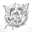 tiny fairies tattoo design idea