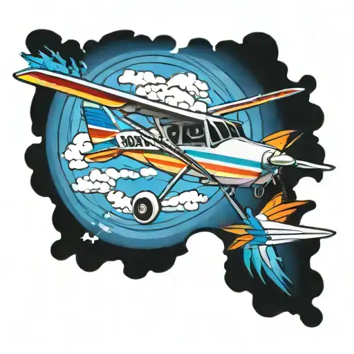 cessna 172 rainbow tattoo design idea