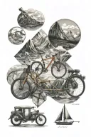 i love cycling and mountaineering and seek adventure, science and I'm nerdy tattoo design idea