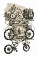 i love cycling and mountaineering and seek adventure, science and I'm nerdy tattoo design idea