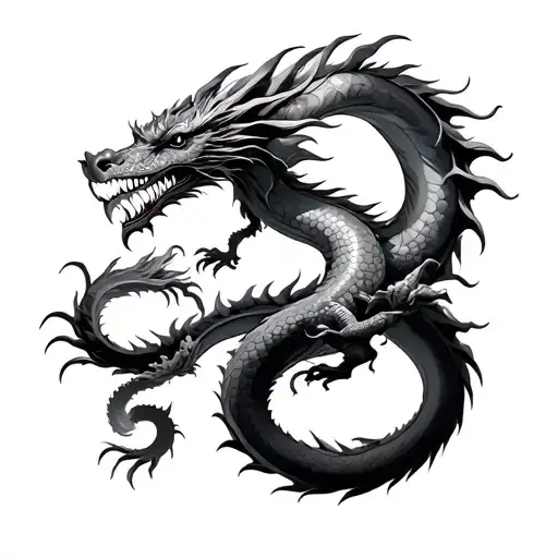 multiple dragon arm sleeve. chines dragon. nors dragon tattoo design idea