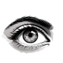 Eye without eyebrows tattoo design idea
