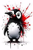 cute girl penguin tattoo design idea