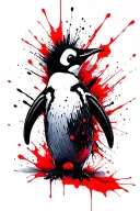 cute girl penguin tattoo design idea