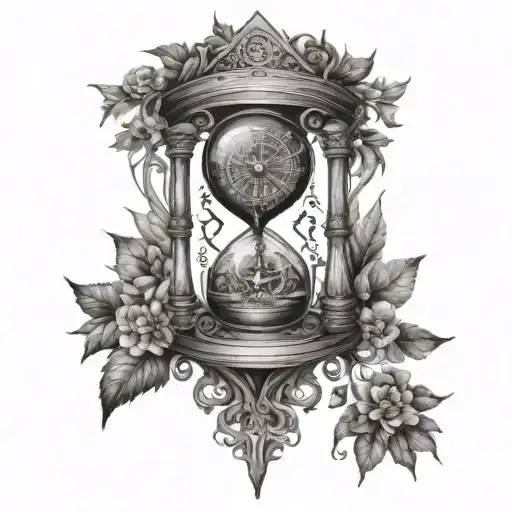world hourglass compass tree of life star family tattoo design idea