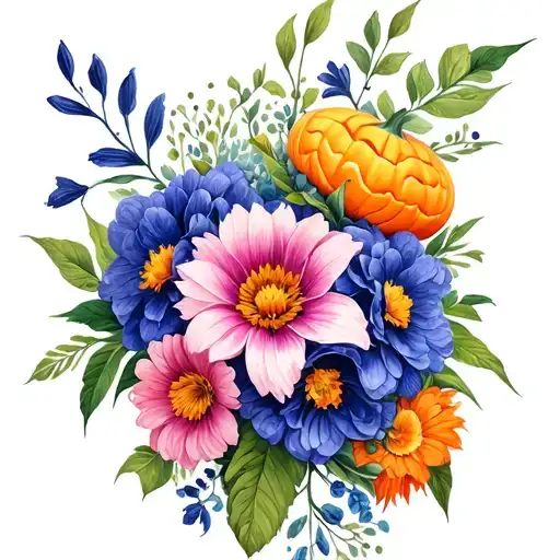 halloween, flowers, travel tattoo design idea