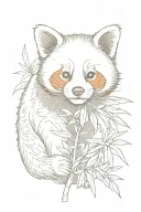 red panda bamboo tattoo design idea