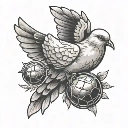 Dove And Grenade tattoo design idea
