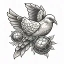 Dove And Grenade tattoo design idea