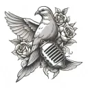 Dove And Grenade tattoo design idea