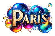 "PARIS" Bubbles tattoo design idea