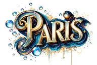 "PARIS" Bubbles tattoo design idea