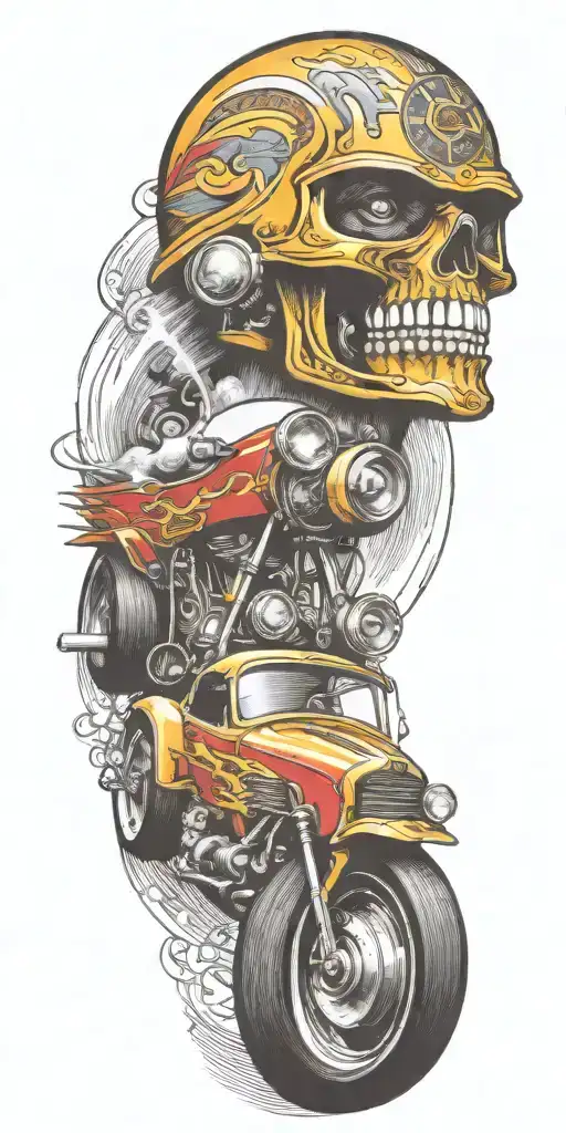 dragster funny car tattoo design idea