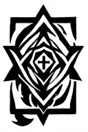 Star of David with a Christian cross in the center tattoo design idea