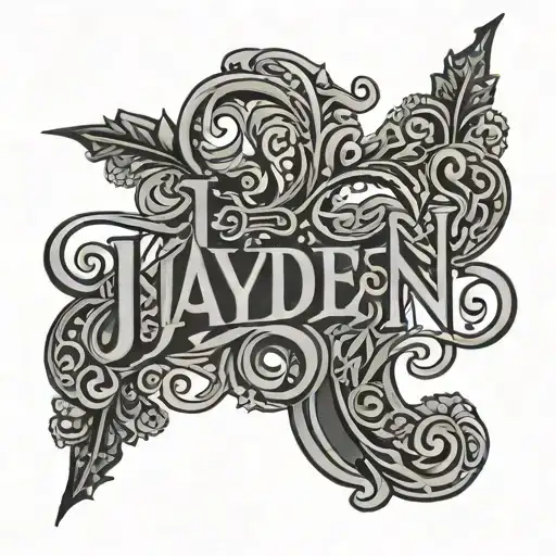 ambigram that says Jayden then Landon name tattoo tattoo design idea