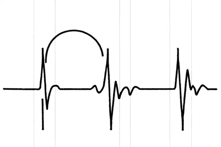 heartbeat line forming into C tattoo design idea