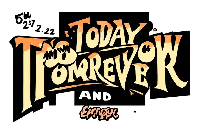 05-21-22 Today Tomorrow and Forever tattoo design idea