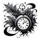 time, clock, time passing, fading away tattoo design idea