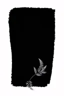 black and grey fern leaf tattoo design idea