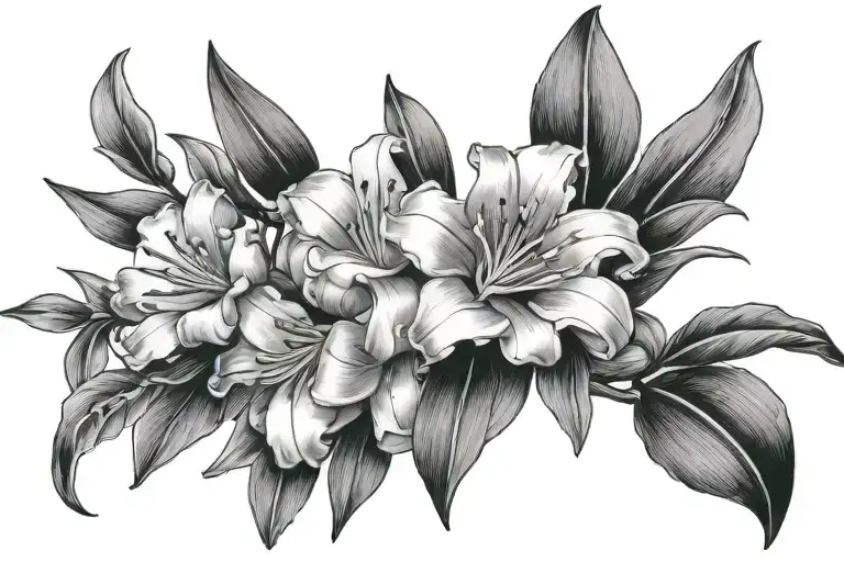 name with oleander next to it tattoo design idea